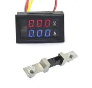 KKHMF 2in1 Voltmeter Ammeter DC 0-300V/200A Bicolor Red/Blue LED Display Volt