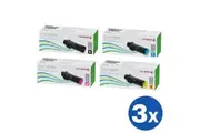 3 sets of 4 Pack Original Fuji Xerox DocuPrint CP315, CM315 Toner Cartridges (CT202610-CT202613)
