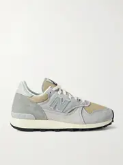 [New Balance] New Balance - 574 Leather-trimmed Suede And Mesh Sneakers - Gray - US8 US 8 Gray
