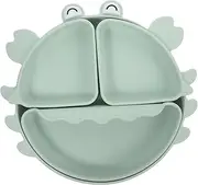UTHCLO Boys and Girls's Plate Cartoon Crab Silicone Baby Bowl Divided Sections for Healthy Eating