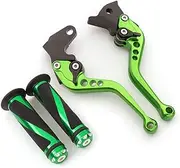 Krace Motorcycle Clutch Brake Levers Set Fit For Kawasaki Z250SL 2016-2017,NINJA 250R 2008-2012,NINJA 300R/Z300 2013-2018 Ninja 400 2018,ERSYS 300X 2017 2018 w. 7/8" 22mm Rubber Handlebar Hand Grips
