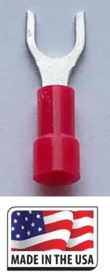 (50 pc) 22-18 #6 STUD NYLON FORK SPADE TERMINAL ELECTRICAL CONNECTOR Made in USA