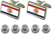 [Select Gifts] Shirt Dress Studs Mobile City USA Flag Cufflinks