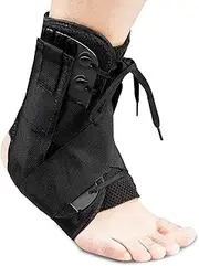 Lace Up Ankle Brace - Adjustable Support for Women and Men - Stabilize Ankles, Aid in Recovery, Relieve Sprains and Achilles Tendonitis (Medium)