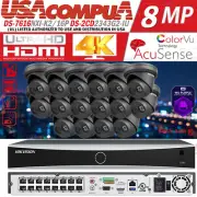 Hikvision 4K 16CH 8MP POE AcuSense Security Camera System DS-2CD2343G2-IU Lot