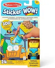 Melissa & Doug 50845 Wow 24 Page Activity Block Stamp, 300 Stickers, Arts and Crafts, Collectible Figure - Bulldozer, Multi Colour