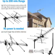 Digital Satellite Outdoor HDTV Antenna 200 miles High Definition Signal Booster