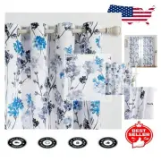 Elegant Floral Drapes 84" Long – Soft Light Filtering Grommet Curtains for Home