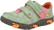 TMA EYES Women's Leather Soft Sole Non-Slip Lace-up Walking Shoes with Hook-and-Loop Fastener Design