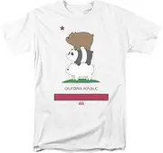 [We Bare Bears] Mens Cali Stack T-Shirt, Small, White