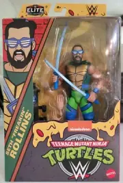 Mattel WWE x TMNT Seth Rollins as Leonardo EXCLUSIVE Series 2 In Hand New In Box