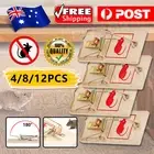 4/8/12Pcs Wooden Traditional Mouse Mice Trap Reusable Rodent Bait Traps Catch