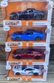 Set Of 4 JADA Bigtime Muscle Black Blue RED + 2024 Ford Mustang Dark Horse 1:24