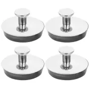 4PCS Washbasin Stoppers Flipping Sink Stoppers Stainless Steel Drain Plugs