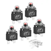 Circuit Overload Protector Kit 3A Push Button with Waterproof Caps 5 Set