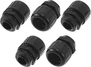 X AUTOHAUX M20x1.5 Cable Glands 21.2mm / 0.83" Bellows Waterproof Tensile Joint Straight-Through PA6 Nylon Black 5 Pcs
