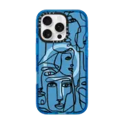 iPhone 16 Pro Impact Case MagSafe Compatible FACE MOSAIC SKETCH 1 CLEAR CASE IPHONE, ABSTRACT MINIMAL PEOPLE ILLUSTRATION By Ebi Emporium