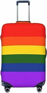 [CADREWY] Rainbow Flag Print Travel Suitcase Cover Luggage Protector with Elastic Anti Scratch for Carry On, Black, X-Large