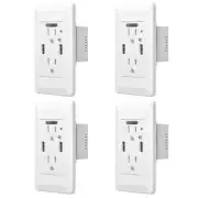 4PK High Speed Dual 4.2a Rapid USB Charging Wall Outlet Conventional Wall Socket
