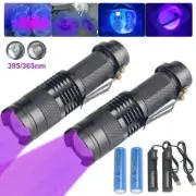 395nm/365nm UV Ultra Violet LED Flashlight Blacklight Lamp Pet Stains Inspection