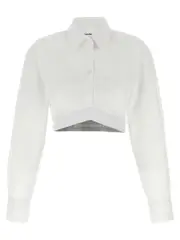 [Alexander Wang] Alexander Wang-Cropped Shirt Camicie Bianco-Donna 4 White