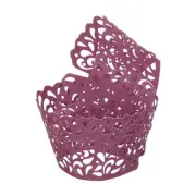 100 Pcs Cupcake Wrappers for Baking Dark Purple (Water Drop, Pearlescent Paper)