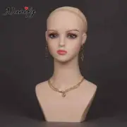 Realistic Female Mannequin Head For Wigs Styling Jewelry Display Stand Holder