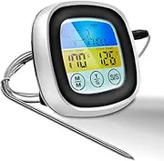 Touchscreen Meat Thermometer Food Barbecue Thermometer BBQ Grill Smoker Thermometer Timer Alert Cooking Baking Oven Digital Thermometer