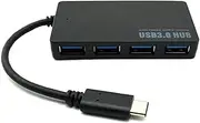 EZONEDEAL Tobo USB Hub 4-Port USB 3.0 Hub Ultra Slim Data Hub 4 Ports Hub for Mini Notebook PC USB Flash Drives Mobile HDD - Black