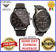 Emporio Armani AR2462 Sportivo Grey, Black and Leather Mens Chrono Wrist Watch