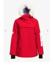 ROXY WOMEN'S CHLOE KIM PULLOVER SNOW JACKET SIZE S RED & WHITE ERJTJ03390