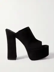 [Stuart Weitzman] Stuart Weitzman - Skyhigh Suede Platform Mules - Black - US6.5 US 6.5 Black