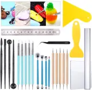 24Pcs Carving Modeling Clay Sculpting Tool Set Including Ball Stylus Dotting Too