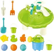 Sand and Water Table | 13PCS Sensory Activity Play Set, Outdoor & Indoor Beach Toy with Moulds, Bucket & Sand, Fun Beach Toy for Park Playground Picnic Patio Backyard