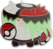Center: Brute Bonnet Pokémon Pin, Zinc alloy / hard enamel, no gemstone