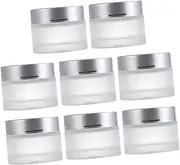 FOMIYES 8pcs Cream Bottle Cosmetic Sub Package Jar Lash Bottles Thickened Packaging Bags Fragrance Coupling for Washing Machine Drain Frosted Cream Jars Chocolate Accessories Glass Silver