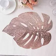 6 Metallic 18-Inch Monstera Tropical Leaf Design Vinyl PLACEMATS Decorations