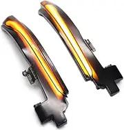 2pcs Led Turn Signal Light Black Shell Yellow Light Dynamic Running Mirror Turn Signal Compatible For Volvo V40 Cross Country II S60 CC S80 V70