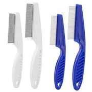 4 Pcs Flea Combs, Pet Lice Tick Comb with Stainless Steel Round Teeth 4-Pack