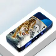 Electric Windproof Metal Lighter, Dual Arc Plasma, USB Rechargeable, LED Gift