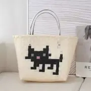 Hand-woven Casual Woven Bag Large Capacity Cartoon Handbag Household