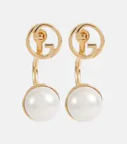 [Gucci] Gucci Blondie Interlocking G faux pearl earrings One Size gold