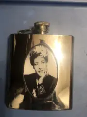 Retro Billie Holiday Gardenia Silver Flask - 6 fl. oz. Stainless Steel