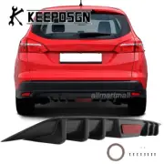 Black Rear Bumper Diffuser Reflective Strip Tail Light Shark Fins for Ford Focus (for: Ford)