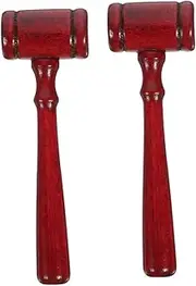 HONITANO Wooden Mallet Judge Gavel for Boys and Girls 2pcs Auction Gavel Judge Wooden Props Solid Wood Hammer Toy