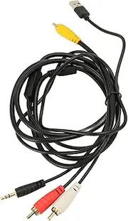 Digital Fiber Optical to Analog 2R CA 3.5mm Jack Stereo Audio Cable, Digital Optical to R CA Converter for TV DVD Network Set Top Box
