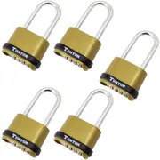 riin 5x Combination Padlock Alloy Indoor Outdoor Rust Proof Weather Proof 4 Digit Long Shackle Overall Size 52x24x100mm