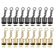 0.51" Cord End Cap Terminator Cord Finding for Jewelry Making, 18Pcs Gold/Black
