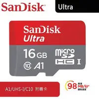 在飛比找蝦皮購物優惠-SanDisk Ultra micro SDHC 16g記憶