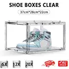 Premium Shoe Box Sneaker Display Storage Case Clear Plastic Boxes Stackable Side